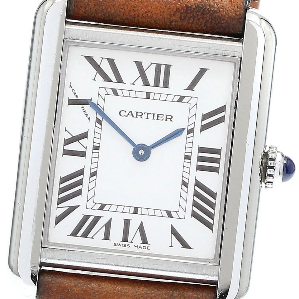 Reloj de cuarzo para dama CARTIER Tank solo SM W1018255 esfera plateada_905198 Foto 1 de 4