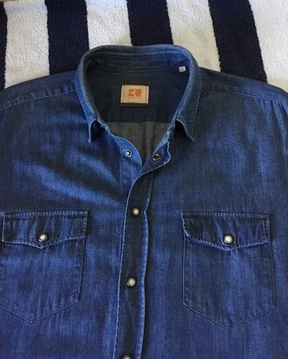 Mens Hugo Boss Orange Label ‘EddaleE’ Blue Denim Shirt In Large - Image 1 of 4