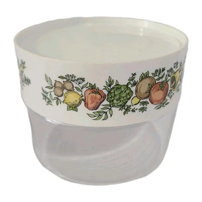 De colección MCM 1970s Pyrex Spice Of Life Ver y Almacenar Vidrio Almacenamiento Bote Corning EE. UU. Foto 1 de 4