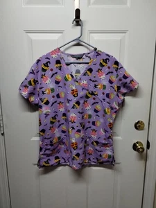 Blusa Médica Serene Uniforms Manga Corta Halloween Cupcakes Murciélagos Fantasmas Grande - Imagen 1 de 4