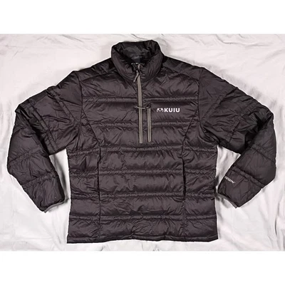 Kuiu Super Down Ultra Black Toray Fabric 1/2 Zip Quix Down Pullover Jacket XL - Image 1 of 4