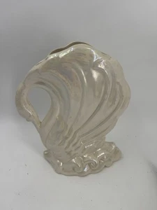 Vintage Iridescent Ceramic Swan Vase Planter - Picture 1 of 20