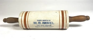 Antiker Topf Steinzeug Nudelholz - Werbung "M.B. Immel " Ravenna NE - Bild 1 von 10