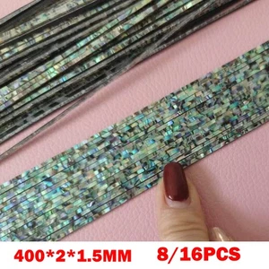 8/16 pezzi Abalone Shell Edge Strip Binding Purfling 400 mm intarsio chitarra liutaio USA - Foto 1 di 20