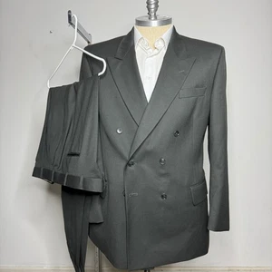 Tuta André Villard Paris uomo 46L 38W doppiopetto grigio antracite classica - Foto 1 di 11