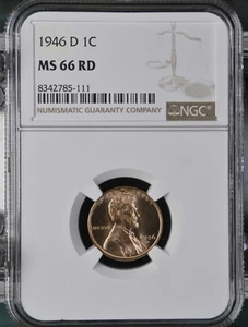 1946 D NGC MS 66 RD United States / American Lincoln Wheat Cent. - Picture 1 of 2