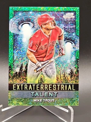 2024 Topps Cosmic Mike Trout Extraterrestrial Talent Green Space Dust/75 #ET-10  - Image 1 of 3
