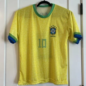 CBF Brasil Neymar Jr 10 Soccer Fútbol Brasil Home Jersey Yellow Adult M Medium - Picture 1 of 7