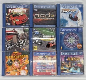 9 Sega Dreamcast PAL Games Bundle, Lot, CIB, Dead or Alive SurFer Rush Worms F1