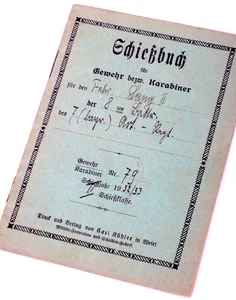 Original Schiessbuch K98 7. Bayr. Art. Regt. 8. Batt. Schiessjahr 1932/1933 - Bild 1 von 8
