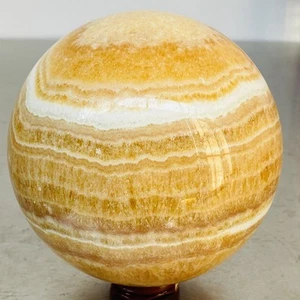 Esfera de calcita amarilla natural cuarzo cristal pulido bola Reiki curación 2340G - Imagen 1 de 12