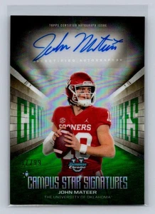 Bowman U 2025 cromo #CSS-JM John Mateer Campus Star Signatures verde 17/99 - Imagen 1 de 2