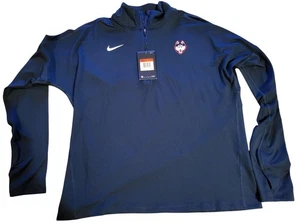 UConn Huskies Shirt Mens Large NCAA Basketball Nike Dri Fit Quarter Zip Pullover - Picture 1 of 7