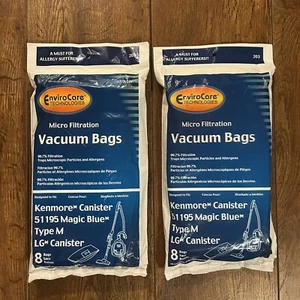 NEW Kenmore Magic Blue Large Canister Vacuum Bags Type M 51195 / 16 Bags - Picture 1 of 6