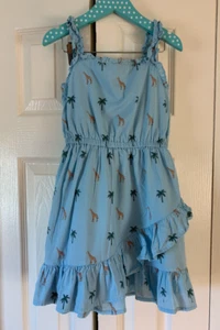 Janie and Jack Giraffe and Palms Print Dress Size 7 - Picture 1 of 3