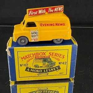 Matchbox Lesney #42A BEDFORD EVENING NEWS VAN c1957 &  Original “B” Box - Picture 1 of 17