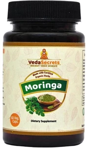 Organic Moringa Capsules – Energy, Immune & Nutritional Support–450mg, 60ct - Picture 1 of 4
