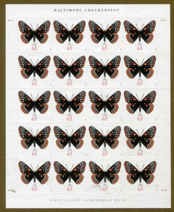 Baltimore Checkerspot Butterfly Sheet Twenty 65 Cents Stamps Scott 4603  S1028 - Picture 1 of 1