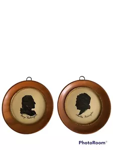 PAR DE SILUETAS - GEORGE & MARTHA WASHINGTON - FIRMADO FROESE - SIGLO 19 - Imagen 1 de 10