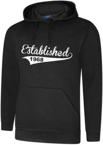 16th To 100th Birthday Gift Present Unisex Mens Black Hoody Established Hoodie - Picture 1 of 1