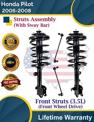 Puntales delanteros OE con barra estabilizadora para Honda Pilot 2006-2008 2x2 garantía de por vida Foto 1 de 4