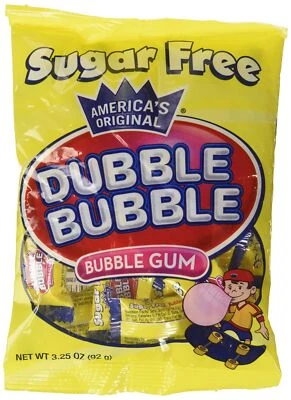 	Жевательная резинка без сахара Dubble Bubble — 3,25 унции	 - Изображение 1 из 4