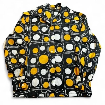 Vintage disco groovy funky design button shirt JCPenney fashions size 10 - Image 1 of 4