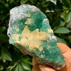 373G Raro Transparente VERDE Fluorita Cúbica Mineral Cristal Muestra/China - Imagen 1 de 14