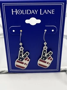 Holiday Lane - 1 Paar rot weiß & blau Peace Zeichen Ohrringe - Multicolo - Bild 1 von 3