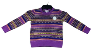 Holiday Lane Sweater Little Boy 3T Purple Fair Striped Long Sleeve New - Picture 1 of 7