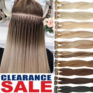 LIQUIDACIÓN Extensiones de Cabello Humano Remy Punta Nano Anillo Extensiones de Cabello Ruso GROSAS - Imagen 1 de 75