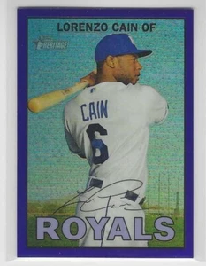 2016 Topps Heritage Chrome Purple Refractor #THC-479 LORENZO CAIN Royals - Picture 1 of 2