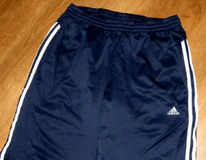 Men's ADIDAS Clima PROOF Navy Blue 3 Stripes Mesh Lined Track Pants Medium - Picture 1 of 7