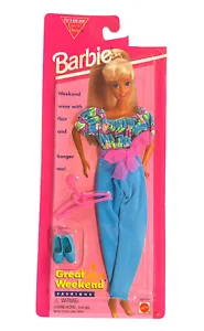 VTG Barbie Easy To Dress Great Weekend Crop Top Blue Capris Flat Foot Shoes - Picture 1 of 2