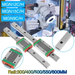 100-800mm MGN12H MGN9H MGN15H Linearführung Linearschienen +Block Für 3D Drucker - Bild 1 von 19