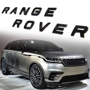 Front Hood / Rear Tailgate For Range Rover Emblem Letters Badge Gloss Black - Picture 1 of 5