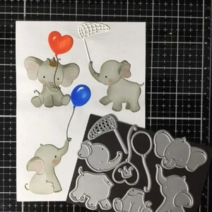 Elefant Metall Stencil Cutting Dies Scrapbooking Stanzschablone Album Karte DIY - Bild 1 von 2