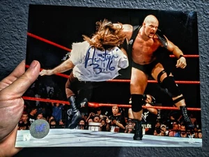 Foto firmada vintage de Steve Austin con la humanidad 8x10 certificado de autenticidad PSA - Imagen 1 de 2