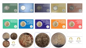 Francia 2 euros coincard 2021 BUNC Olympics París 2024 elige los colores del anillo - Imagen 1 de 39