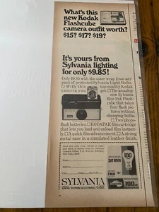 Vintage 1966 Sylvania Kodak Flash Cube Camera ad - Picture 1 of 1