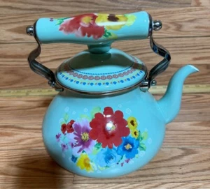 The Pioneer Woman 'Breezy Blossom' Enamel on Steel 1.9-Quart Tea Kettle - Picture 1 of 4