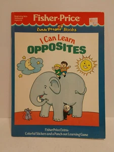 Vintage Fisher Price Little People "I Can Learn Opposites" Sticker Activity Book - Imagen 1 de 5