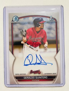2023 Bowman Chrome Geraldo Quintero 1st Bowman Auto Braves
