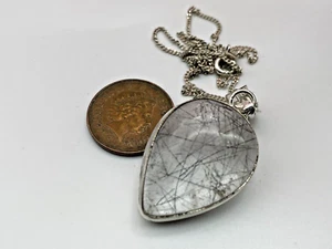 Sterling Silver 925 Pendant Necklace Rutile Quartz 10.27g - Picture 1 of 8