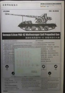Trumpeter 1/35th Scale 8.8cm Pak-43 Waffentrager - Decals from Kit No. 05550 - Picture 1 of 1