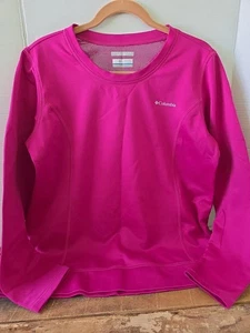 Columbia Womans Omni Heat Thermal Comfort Pullover Shirt Size L Hot Pink Warm - Picture 1 of 7