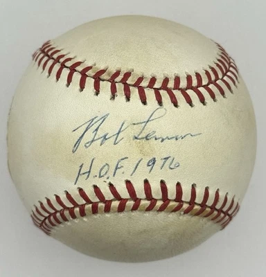 Bob Lemon Autographed Baseball, Inscribed HOF 1976 - PSA/DNA COA - Image 1 of 4
