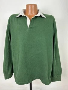 Vintage Y2K Gap Rugby Shirt Herren XL grün unbedruckt Sport Preppy schwere Baumwolle - Bild 1 von 17