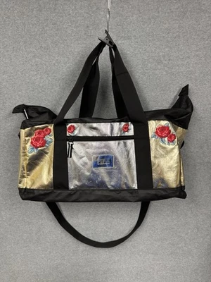 Bolso de Lona Victoria’s Secret Bling Floral Rosas Fin de Semana Dorado Plata Raro Foto 1 de 4