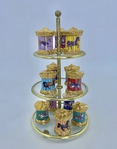 Franklin Mint Karussell Magic Horse Fingerhut Komplettset Porzellan Stufenaufsteller - Bild 1 von 12